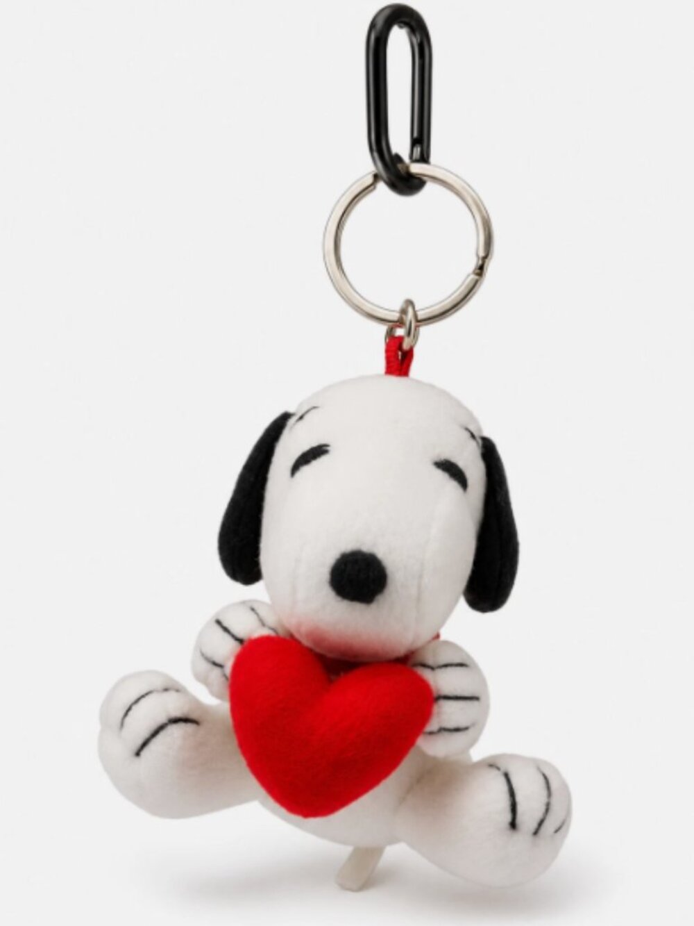 Snoopy Plush Dog Friend KeyChain Key Fob Love Heart Charm Purse Bag Holder Toy